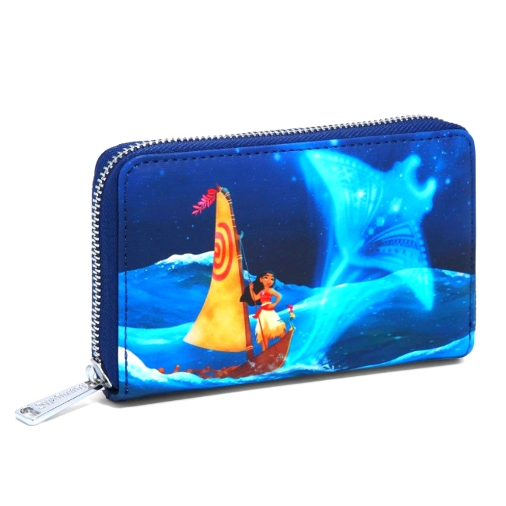 Loungefly Disney Moana Maui's Fish Hook & Gramma Tala Stingray Zip Wallet NWT!